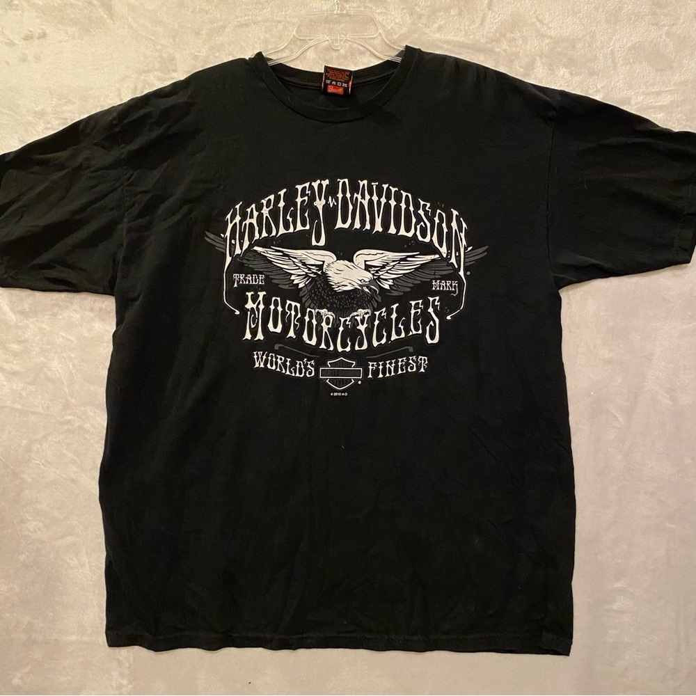 Harley Davidson Shirt Adult XL Black Eagle Cotton Short Sleeve Boise Idaho HOG